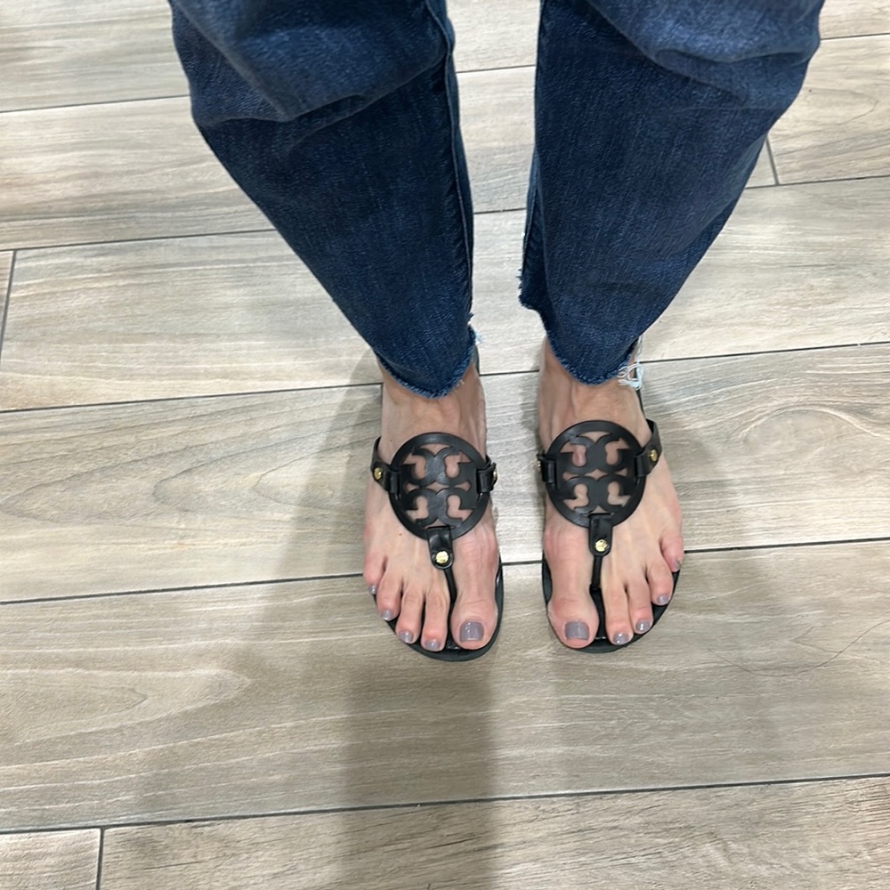 Tory Burch Black Miller Thong Sandals